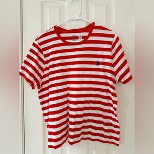 Polo by Ralph Lauren Red and White Striped Tee